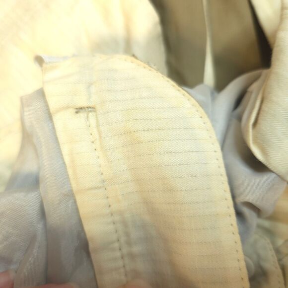 Hart Schaffner Marx Mens 38x32 Beige Super 100s Wool Pleated Cuffed Dress Pants - Picture 5 of 8